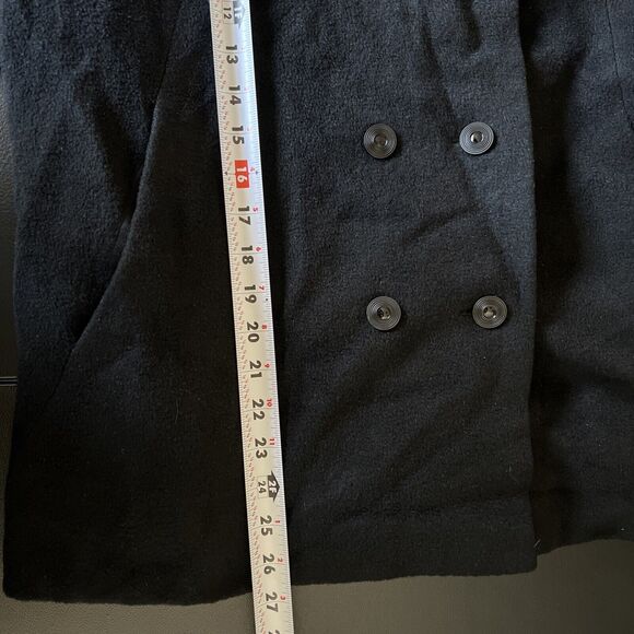 Vtg 50s Forstmann Pea Coat S/M Black Cashmere 1/2 Sleeve Pockets Retro Glam MCM - Picture 14 of 16